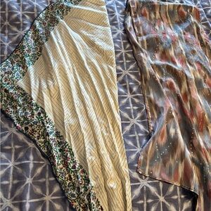 LOT of 10 scarves, varying sizes and designers, some silk and some polyester